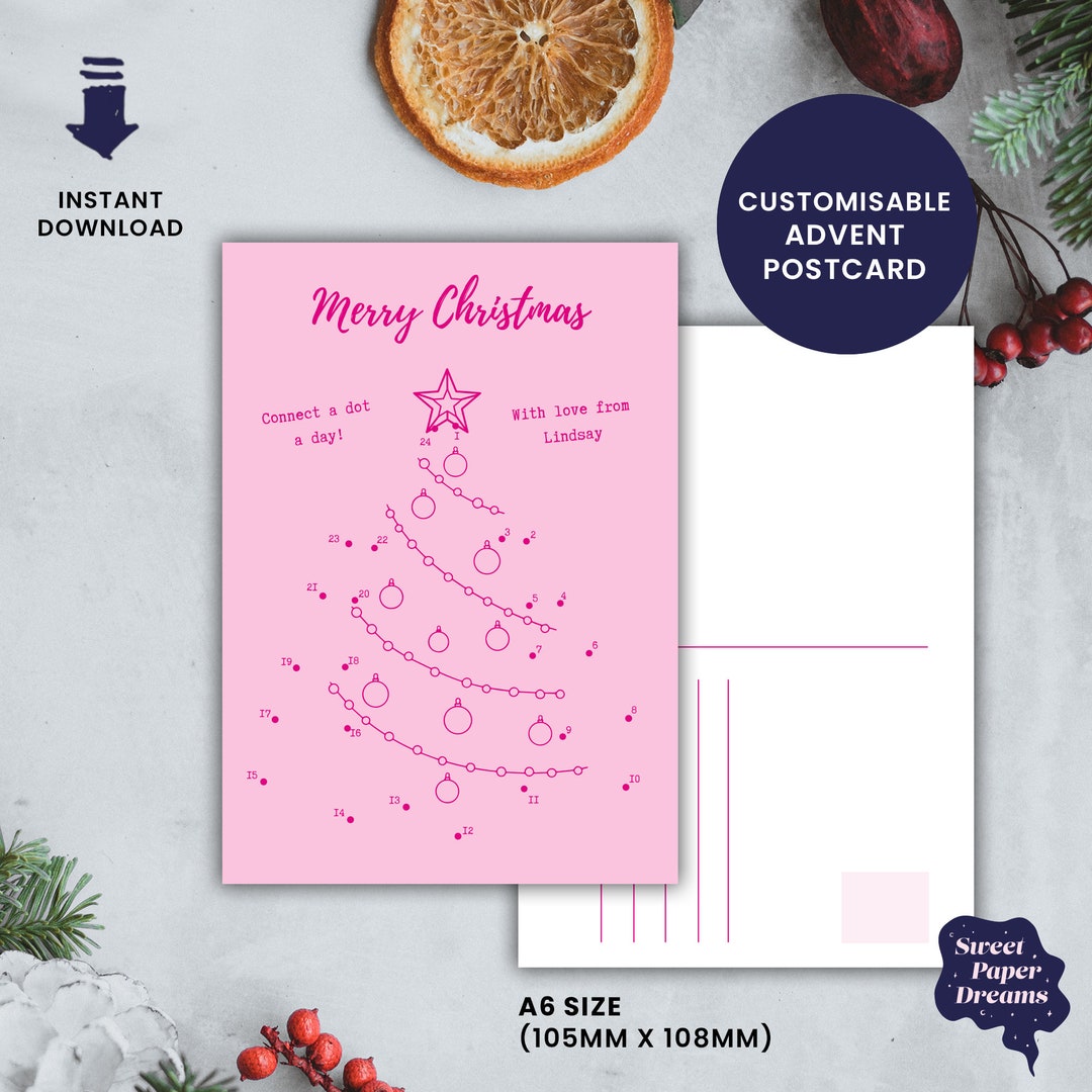 Personalized Christmas Card | Advent Card | Digital Canva Download - Etsy