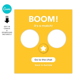 Bumble Match | Aanpasbare lijst voor fotohokje | Bruiloften en verloving | Canvassjabloon