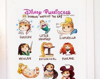 Cartoon Purrincess: Funny  Princess Cat Illustration