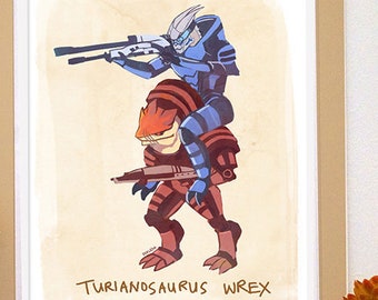 Turianosaurus Wrex - Mass Effect Poster Garrus Wrex