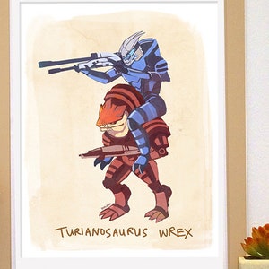 Turianosaurus Wrex - Mass Effect Poster Garrus Wrex