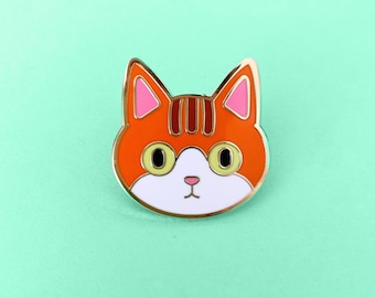 Orange Cat Enamel Pin - Pin Badge for Lapel, Jacket, Backpack - Ginger Tabby Cute Red Marmalade Cat