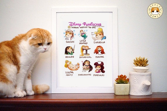 Karikatur Purrincess Lustige Prinzessin Katze Illustration Etsy