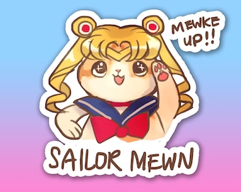 Sailor Moon Vinyl Sticker - Phone Sticker - Laptop Sticker, Car Bumper Sticker, Locker Decal, Anime, Princess, Magical Girl Shoujo, Flair