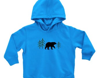 2T Woodland Bear Toddler Sweatshirt: Nature Outfit, Forest Animal Shirt