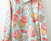 Cute sweet pastel fairy kei doughnut hoodie sweets candy biscuit light blue mint blue love
