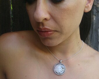Necklace, winter sky necklace, black and grey necklace