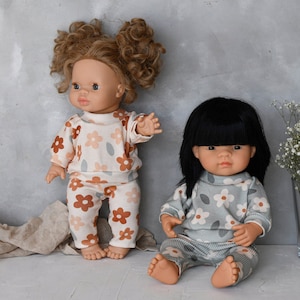 32-36 cm high doll | 2pcs set rib sweatshirt and pants | Minikane doll clothes, Vêtement poupée paola reina, Puppenkleidung