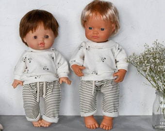 Sweat-shirt de 32-36 cm de haut avec carlins et baggy | Vêtements pour poupée Minikane, Vêtement poupée paola reina, Puppenkleidung, jouets neutres
