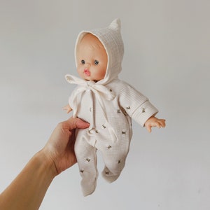 28 Cm Soft Body Doll Minikane Sleeper Footed Romper Bees Minikane Soft