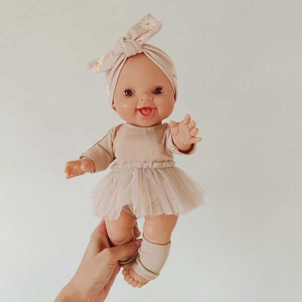 32-36 cm high Minikane beige ballerina se tutu & body | Minikane doll clothes, Miniland doll clothes, Mini Colettos Dress, Puppenkleidung