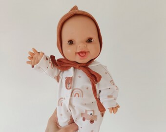 32-36 cm doll sleeper romper teddy | Minikane boho clothes, Vêtement poupée paola reina, Puppenkleidung, Gender neutral toys