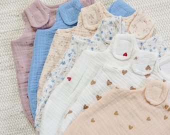 28-36 Minikane Puppen Schlafsack, Doppel Gaze Musselin Schlafsäcke