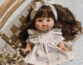 Paola Reina clothes for Minikane Gordis doll – boho print  with ruffles