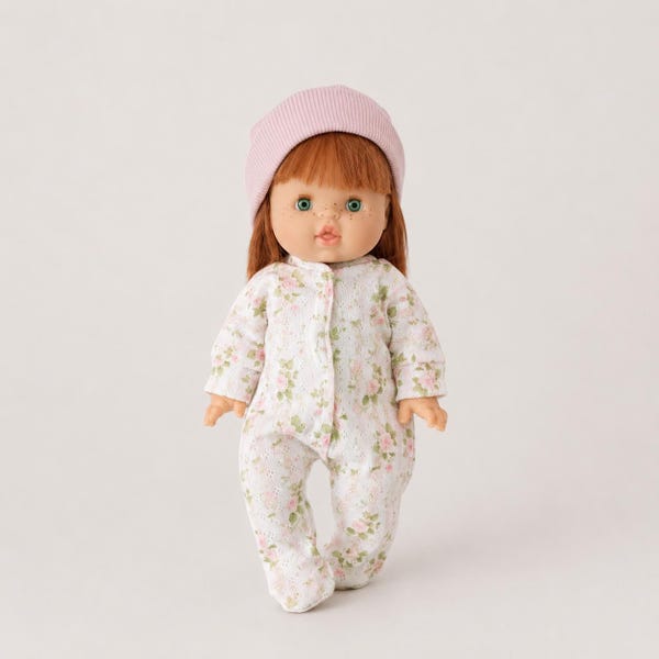 Paola Reina Kleidung für Minikane 32-34 cm – Rosen kokett Puppenschlafanzug