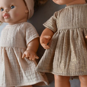 Poupées Minikane de 28 à 36 cm de haut Robes en mousseline brillante 2 couleurs Vêtements Minikane, Vêtements Miniland, Robe pour poupée bébé, Robe pour poupée de Noël image 2