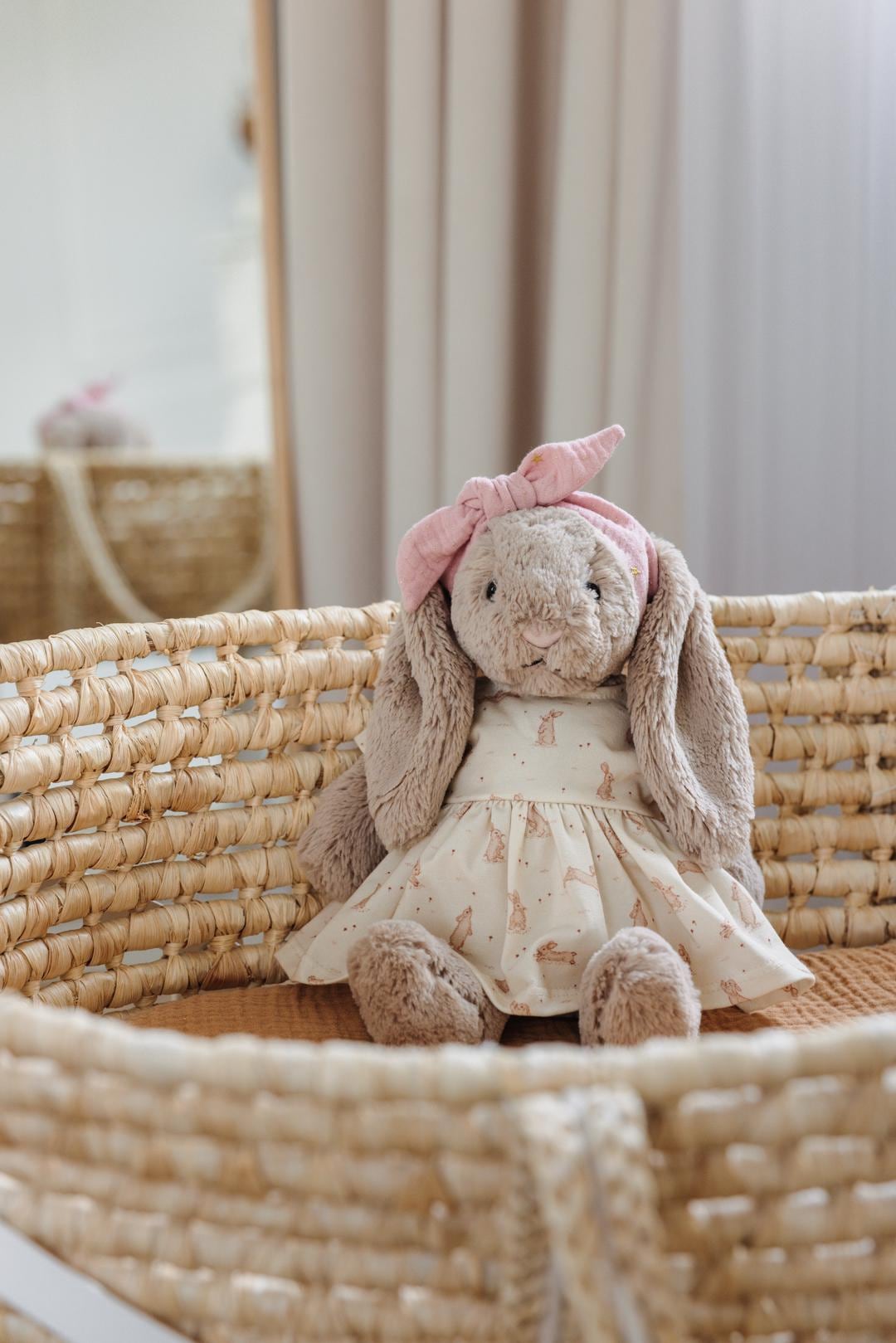 Handmade Dress Beige With Little Bunnies: Fits 31cm Jellycat Bunny - Etsy