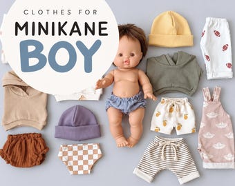 Clothes for Paola Reina Minikane boy doll - mix and match, various print and style