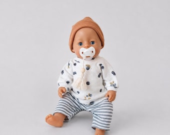 43 cm Baby born Doll Clothes: Blueberry Print Outfit