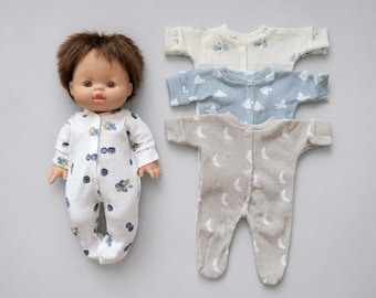 30-34 cm Minikane doll pajamas,  bike or blueberry print cotton romper