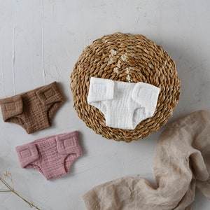 1 x doll diaper muslin linen look Minikane doll diaper, Miniland diaper, Minikane soft body diaper, doll nappies, image 2