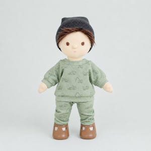 Dinkum puppenkleidung passend Baby Born 36 cm, Sweatshirt und Hose Baggeraufdruck