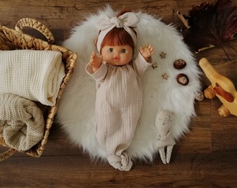 Muslin doll Knotted Sleep Sack | Miniland doll clothes, Vêtement poupée paola reina, Puppenkleidung,