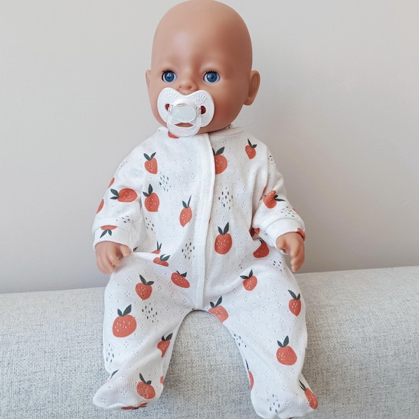 43 cm Baby born doll pajamas - cotton romper with oranges print