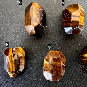 22mm Tiger Eye Stone Focal Bead Faceted Tiger Eye (1 bead) Gemstone Large Bead 22x17mm Tiger Eye Focal Bead Brown and Gold Shimmery Stone