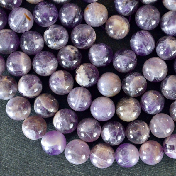 8mm Amethyst Beads, Genuine Amethyst Beads, Round Purple Stone Beads, Natural Purple Amethyst (10 beads) Large Gemstone Beads