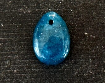 14mm Natural Apatite Gemstone Teardrop Pendant 14x10x6mm Natural Teal Blue Apatite Teardrop Pendant Necklace Pendant Stone Pendant (M41)