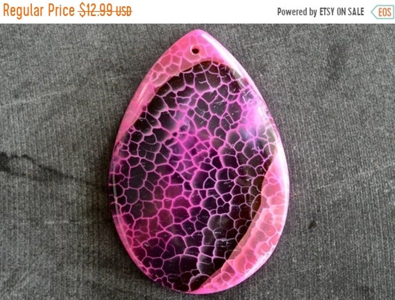 Fire Agate Pendant Stone Pendant Black Dragon Veins Agate Teardrop Stone Pendant 58x39x8mm Natural Stone 25/% off SALE 58mm Hot Pink