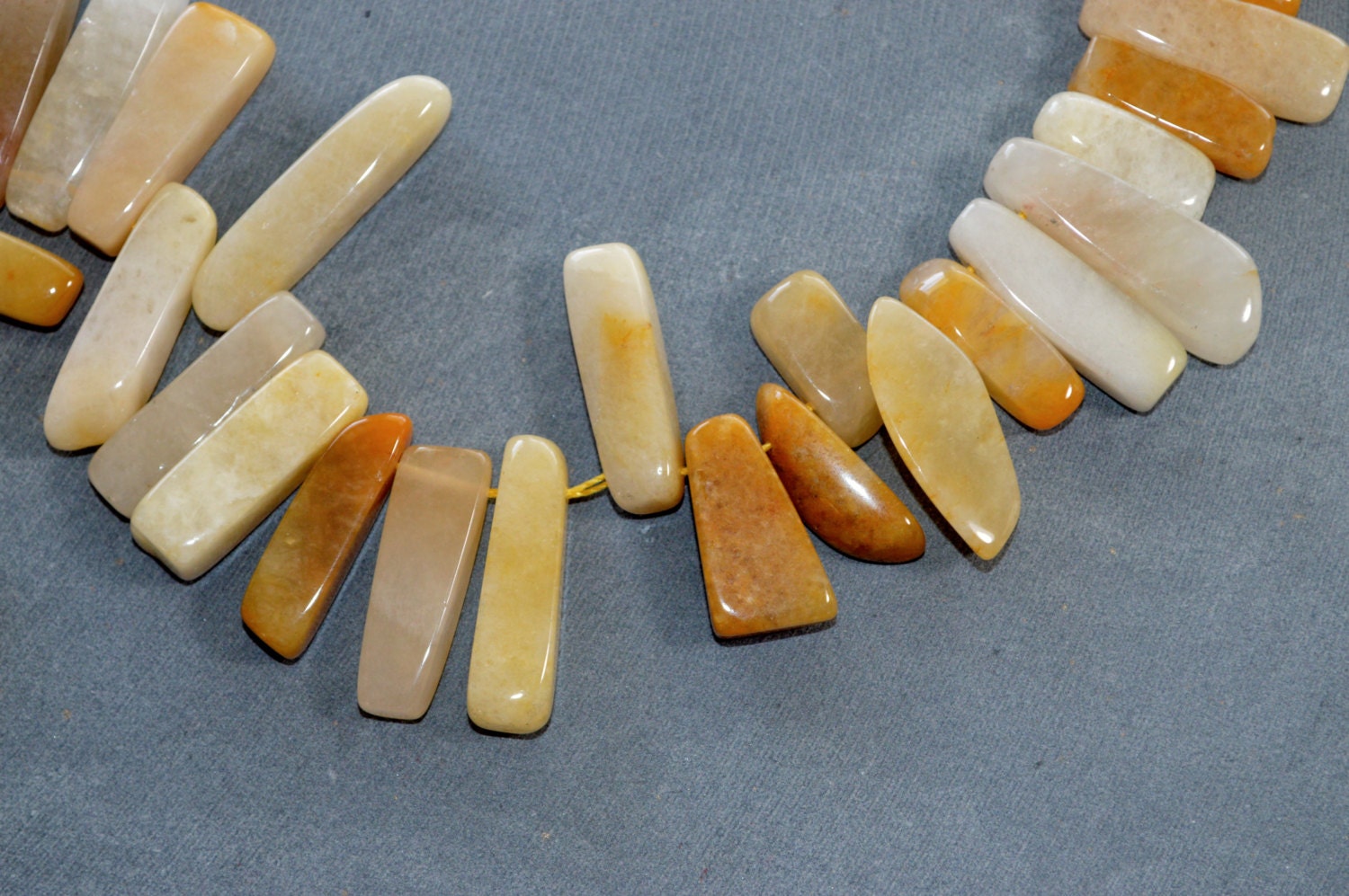 Yellow Agate Stone Beads Polished Stone Sticks Points Etsy