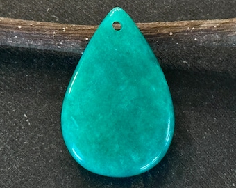 41mm AAA Russian Amazonite Stone Teardrop Pendant Luxe Gemstone Natural Stone Pendant 41x28x7mm Teal Blue Gemstone Necklace Pendant (#3L)