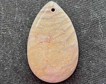 46mm Polychrome Jasper Teardrop Pendant Designer Stone Pendant Beige Stone Jasper Pendant 46x29x6mm Natural Stone Jewelry Pendant (782)