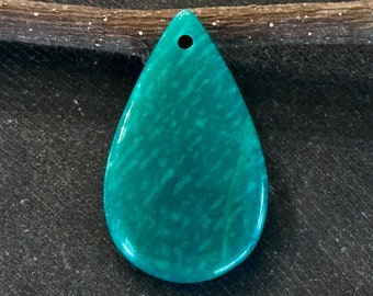 43mm AAA Russian Amazonite Stone Teardrop Pendant Luxe Gemstone Natural Stone Pendant 43x26x7mm Teal Blue Gemstone Necklace Pendant (#5L)