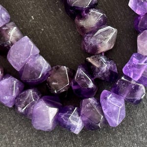 10mm Purple Amethyst Nugget Beads Faceted Amethyst Nugget (5 Beads) Small Purple Gemstone Nugget Beads Purple Gemstone (091)