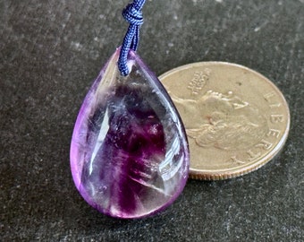 26mm Rainbow Fluorite Teardrop Pendant Purple Gemstone Pendant 26x17x8mm Purple Blue Stone Fluorite Natural Gemstone Fat Teardrop (019)