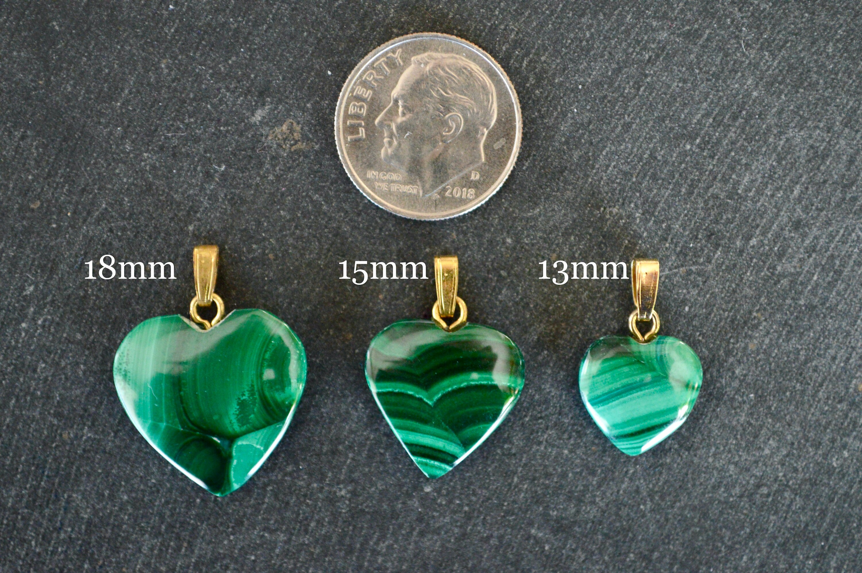Malachite Studded Heart Pendant main image 1