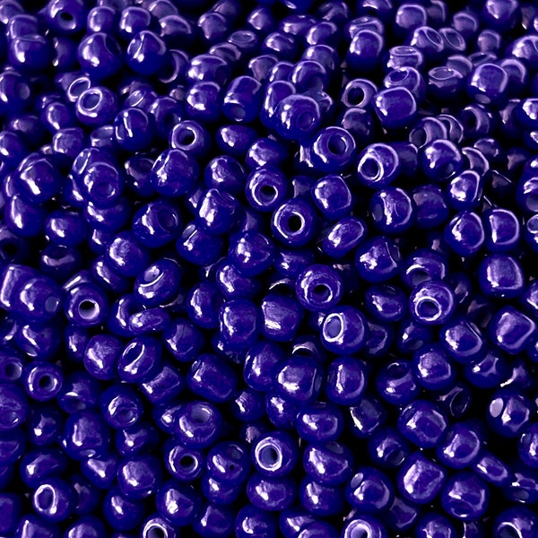 6/0 Glass Seed Beads Deep Blue Violet Opaque Colorful Glass Beads Beading 16grams Blue Glass Beads 4mm Blue Glass Beads