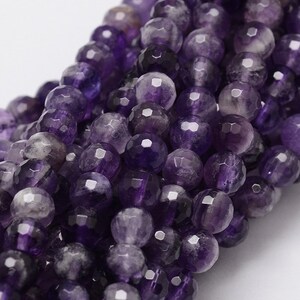 6mm Amethyst Beads, Faceted Amethyst, Purple Stone Beads (10 Beads) Purple Gemstone Beads Mala Jewelry Making Jewelry Designer Beading
