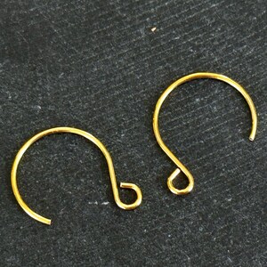 24K Gold Plated Earring Hooks Jewelry Findings (1 pair) Jewelry Making Earrings Shiny Gold Earrings Ear Wires Dangle Earring Wires (216)