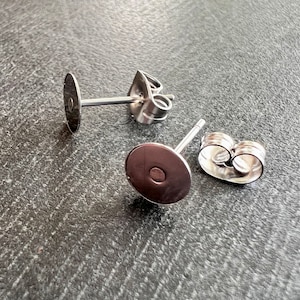 Stud Earring Pair Stainless Steel Earrings (2 pieces) Jewelry Findings Jewelry Making 12x6mm Post Earrings Platinum Silver Color (028)