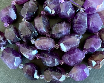 23X18MM AMETHYST GEMSTONE PURPLE FACETED BICONE RECTANGLE LOOSE BEADS 15.5" 23X18MM AMETHYST GEMSTONE PURPLE FACETED BICONE RECTANGLE LOOSE BEADS 15.5"
