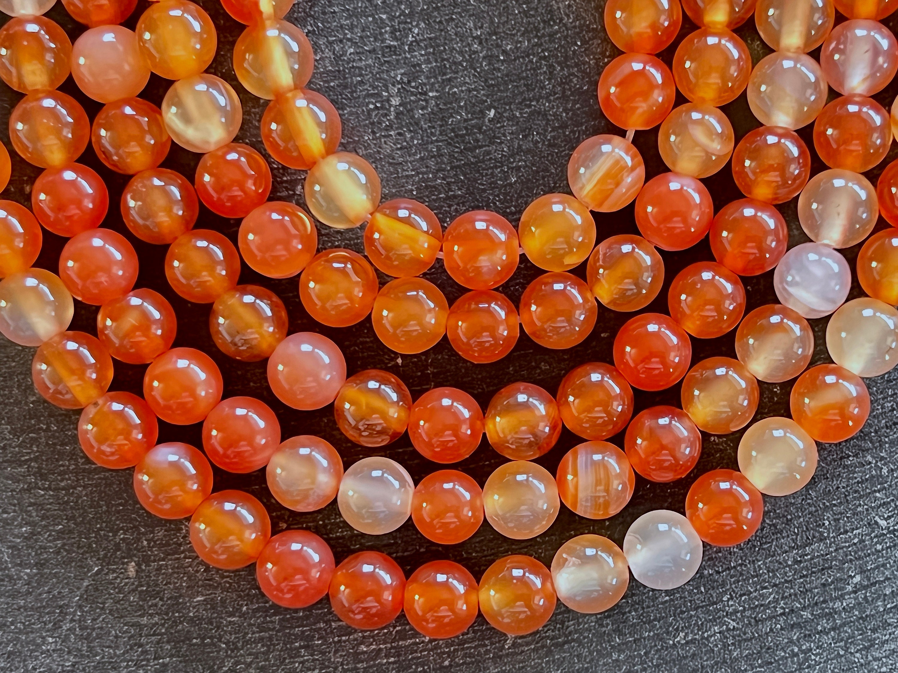 Carnelian Orange Trillion Faceted Natural Beads – Victorygemsandbeads