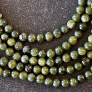 4mm Natural Jade Beads Gemstone Dark Moss Green Jade Stone Beads (20 beads) Small Green Gemstone, Green Gemstone Spacer Bead (63)
