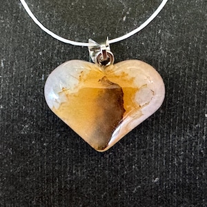 26mm Natural Brazilian Phantom Quartz Puffed Heart Pendant 26x20x12mm Yellow White Gemstone Heart  Jewelry Necklace Pendant (#15)