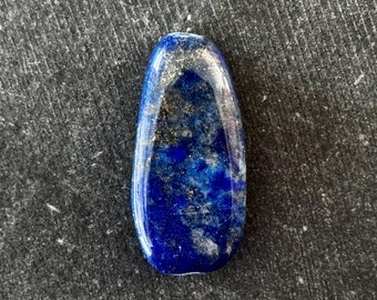 33mm Lapis Gemstone Bead Blue Pendant Gemstone Bead (1 Bead) Blue Oval Stone Bead 33x16x8mm Stone Focal Bead Lapis Lazuli Gemstone (L10)