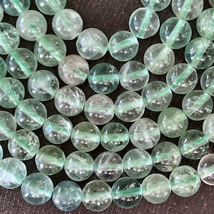 8mm Fluorit Perlen Edelstein Perlen, grüne Steinperlen (10 Perlen) Natürliche Fluorit Edelstein grüne Fluorit Perlen hellgrünen Edelstein
