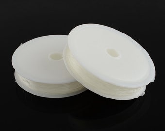 Cordón elástico transparente para ensartar joyas, cordón elástico de 1 mm (1 rollo), rollo de 10 metros (393,7 pulgadas), cordón elástico transparente redondo
